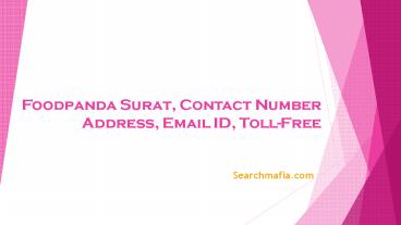 Foodpanda Surat, Contact Number, Address, Email ID, Toll-Free