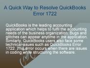 A Quick Way to Resolve QuickBooks Error 1722