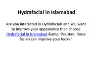 Hydrafacial in Islamabad