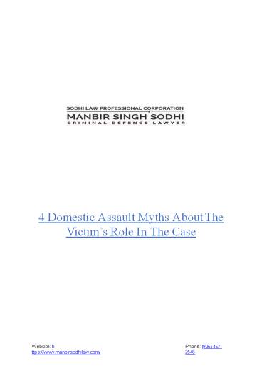 4 Domestic Assault Myths About The Victim’s Role In The Case ...