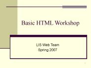 Basics of HTML