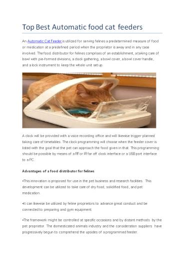 Top Best Automatic food cat feeders