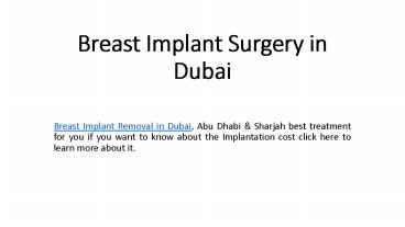 Breast Implant Surgery in Dubai