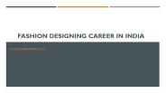 Fashion Designing Career In India
