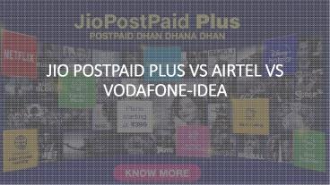 Best Vodafone postpaid Plans vs JioPostpaid Plus vs Airtel
