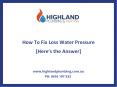 How To Fix Loss Water Pressure? PowerPoint PPT Presentation