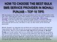 CHOOSE THE BEST BULK SMS SERVICE PROVIDER IN MOHALI PUNJAB PowerPoint PPT Presentation