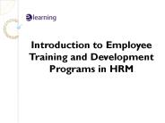 Introduction to Employee Training and Development Programs in HRM