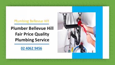 Plumber Bellevue Hill Fair Price Quality Plumbing Service