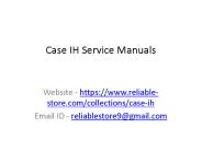 Case IH Service Manuals