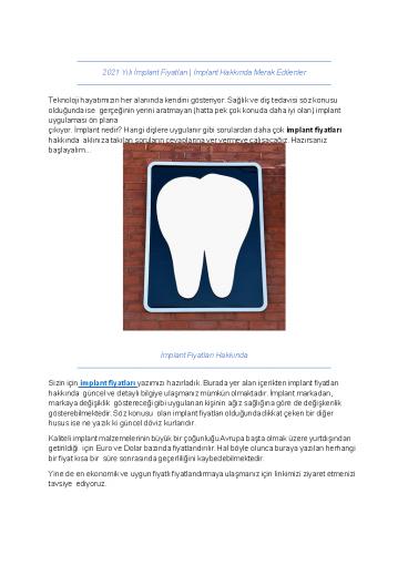 İmplant Fiyatları