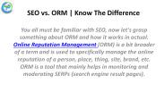 SEO vs. Online Reputation Management (ORM)