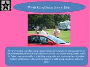 Private Acting Classes Online in Dallas