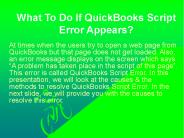 What To Do If QuickBooks Script Error Appears?