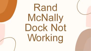 How to Fix Rand McNally Dock Not Working Issue
