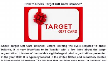 How to Check Target Gift Card Balance Easily?