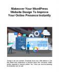Makeover Your WordPress Website Design To Improve Your Online Presence Instantly PowerPoint PPT Presentation