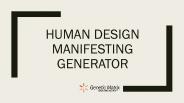 human design manifesting generator