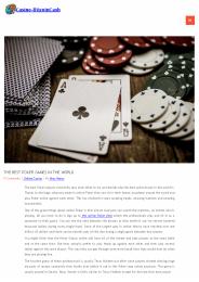 Best Poker games in the world