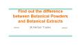 Find out the difference between Botanical Powders and Botanical Extracts PowerPoint PPT Presentation