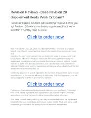 ReVision Reviews - Does Revision 20 Supplement Really