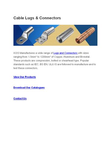 Cable Lugs and Connectors (1)