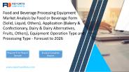 Food and Beverage Processing Equipment Market Analysis