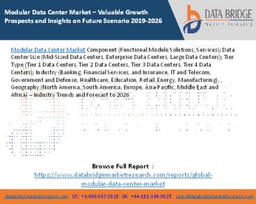 Modular Data Center Market – Valuable Growth Prospects and Insights on Future Scenario 2019-2026