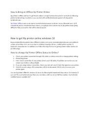 How to Bring an Offline Hp Printer Online