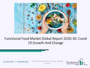 Functional Food Market Size, Demand, Growth, Analysis and Forecast to 2030