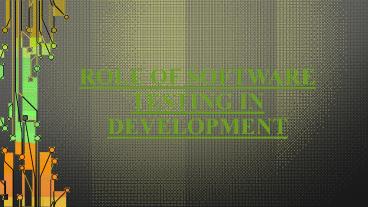 AmitySoft Role of Software Testing
