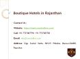 Boutique hotels in Rajasthan PowerPoint PPT Presentation