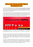 Choose the Cheap and Best House Cleaning Services