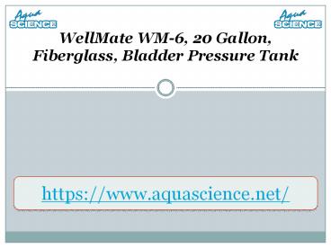 WellMate WM-6, 20 Gallon, Fiberglass, Bladder Pressure Tank