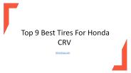 Top 9 Best Tires For Honda CRV