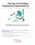 Top Tips to Find Right Employment Opportunity for You PowerPoint PPT Presentation