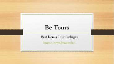 Leading Tour Operator In Kerala