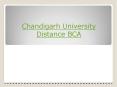 Chandigarh University Distance BCA PowerPoint PPT Presentation