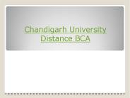 Chandigarh University Distance BCA