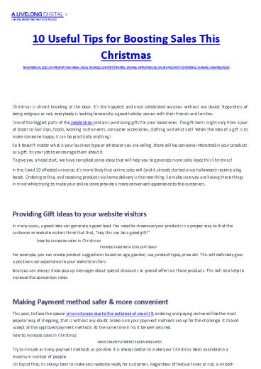 10 Useful Tips for Boosting Sales This Christmas