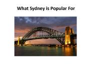 What Sydney is Popular For