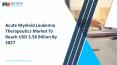 Global Acute Myeloid Leukemia Therapeutics Market Size and Prediction by Leading Manufacturers According to Its Application and Types Till 2027 PowerPoint PPT Presentation