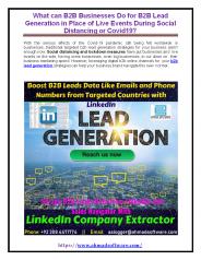 What can B2B businesses do for B2B lead generation in place of live events during social distancing or covid19