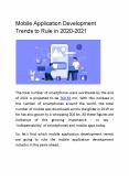 Mobile Application Development Trends to Rule in 2020-2021 PowerPoint PPT Presentation