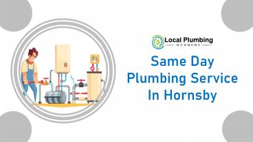 Same Day Plumbing Service In Hornsby