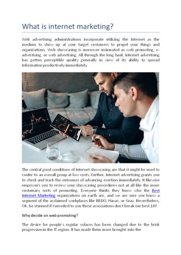 What is internet marketing?