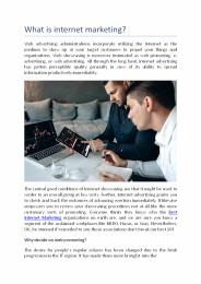 What is internet marketing?