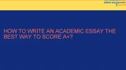 How to write an academic essay