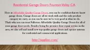 Residential Garage Doors Fountain Valley CA