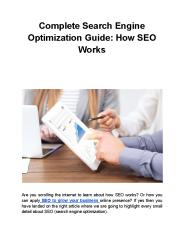 Complete Search Engine Optimization Guide: How SEO Works